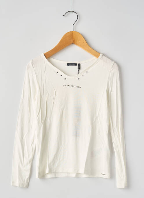Top coupe droite manches longues blanc IKKS fille
