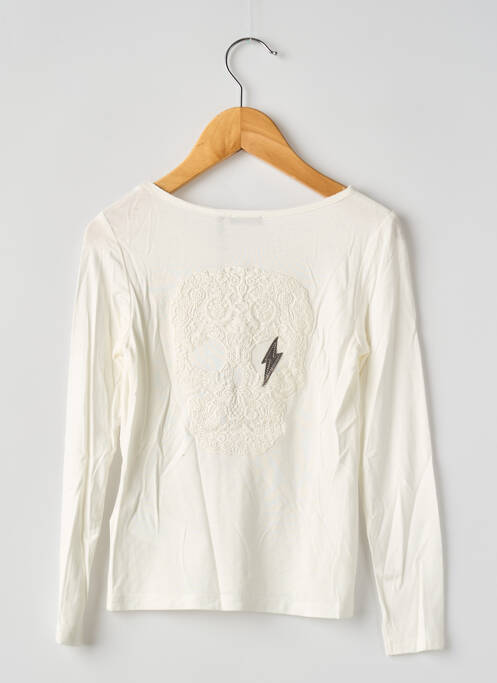 Top coupe droite manches longues blanc IKKS fille