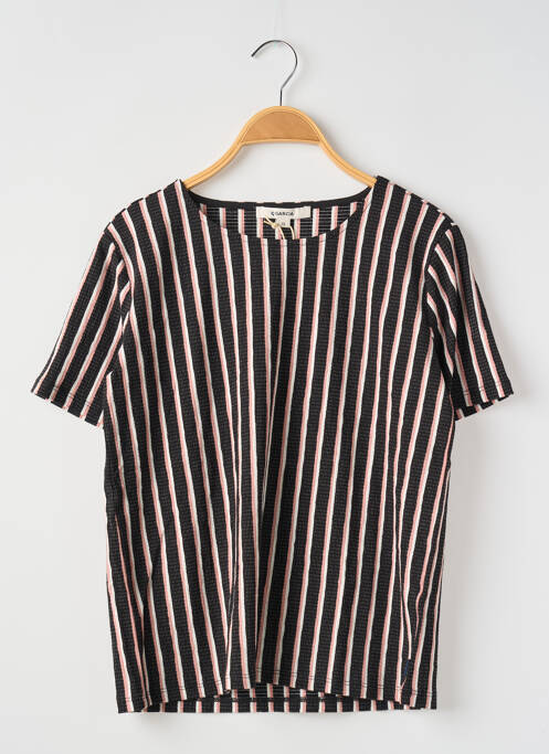 Top coupe droite manches courtes noir GARCIA fille