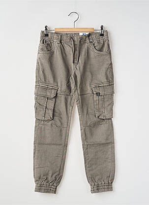 Pantalon cargo tissage popeline taille élastique gris GARCIA garçon