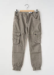 Pantalon cargo tissage popeline taille élastique gris GARCIA garcon