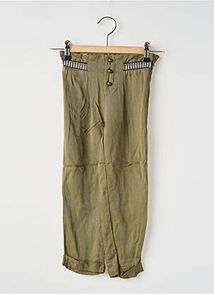 Pantalon droit resserrée sur le bas taille élastique vert IKKS fille