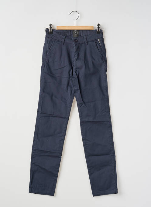 Pantalon chino stretch taille ajustable bleu LE TEMPS DES CERISES garcon