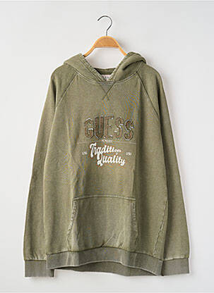 Sweat-shirt à capuche bio manches longues vert GUESS garcon