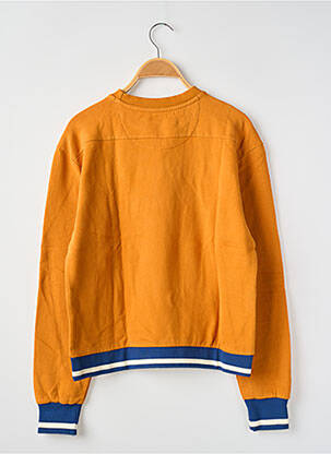 Sweat-shirt broderie sequins manches longues orange J&JOY fille