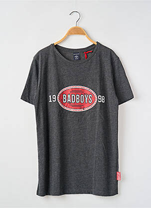 T-shirt stretch manches courtes gris LE TEMPS DES CERISES garçon
