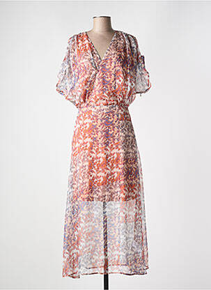 Robe longue manches courtes manches courtes orange LES TROPEZIENNES PAR M.BELARBI femme