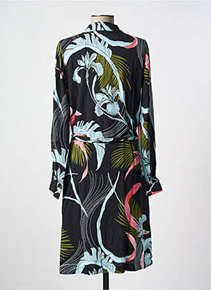 Robe mi-longue manches longues manches longues noir GEISHA femme