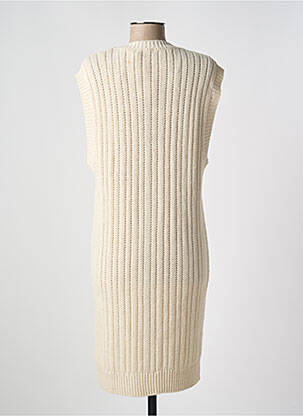 Robe pull col v sans manche beige GEISHA femme