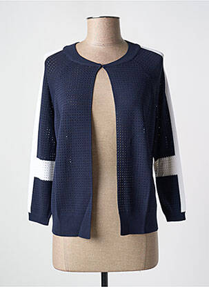Gilet manches longues col rond bleu GEISHA femme