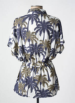 Chemisier manches courtes manches courtes bleu GEISHA femme