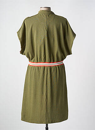 Robe mi-longue manches courtes manches courtes vert J&JOY femme