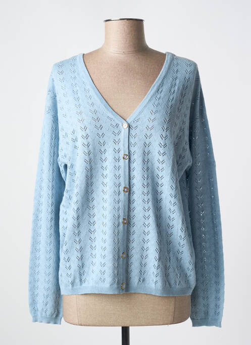 Gilet manches longues resserrée sur le bas bleu BREIZH ANGEL femme