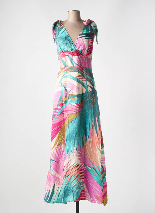 Robe longue rose GEISHA pour femme