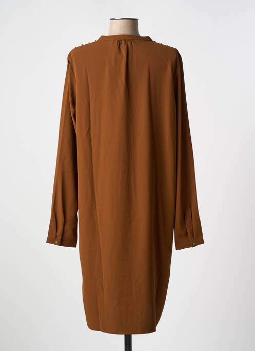 Robe mi-longue marron GEISHA pour femme