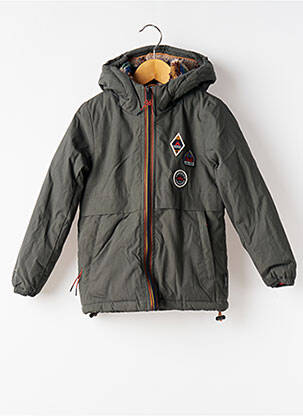 Parka poches a capuche vert J&JOY garçon