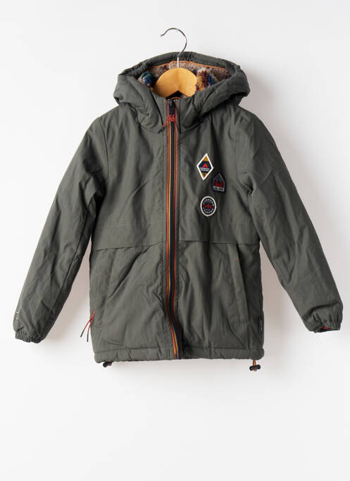 Parka poches a capuche vert J&JOY garcon