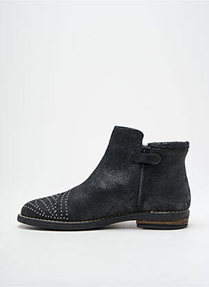 Bottines/boots tissage satiné talon plat jusqu'à 3cm noir REQINS femme