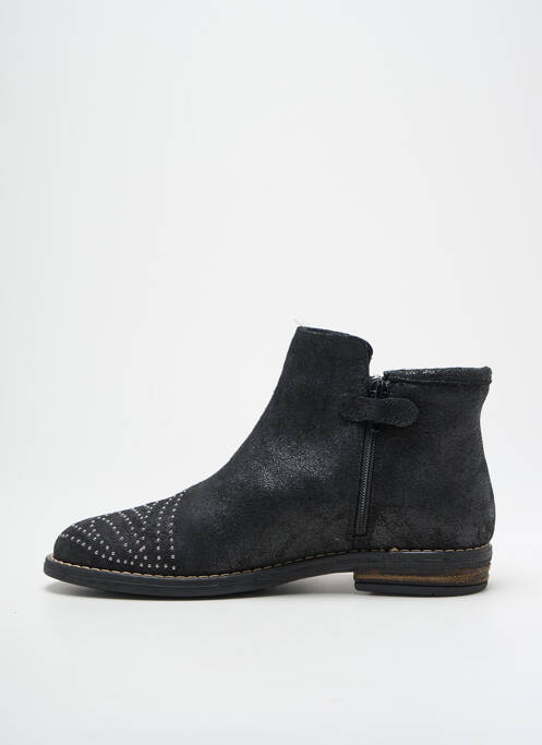 Bottines/boots tissage satiné talon plat jusqu'à 3cm noir REQINS femme