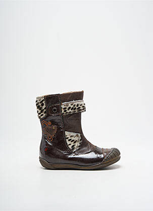 Bottes tissage vernis bout rond marron GBB fille