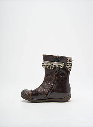 Bottes tissage vernis bout rond marron GBB fille
