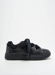 Baskets tissage satiné bout rond noir GEOX fille