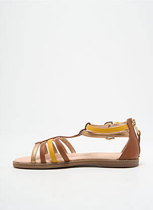 Sandales/nu pieds tissage satiné chiquet jaune GEOX fille