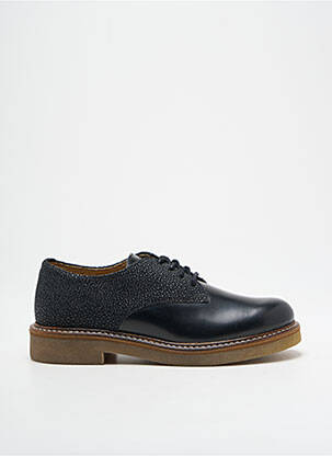 Derbies tissage satiné talon bas noir KICKERS fille