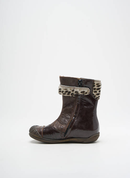 Bottes tissage vernis bout rond marron GBB fille