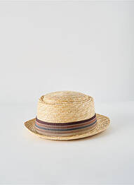 Chapeau imprimé rayures marron MIRALLES homme