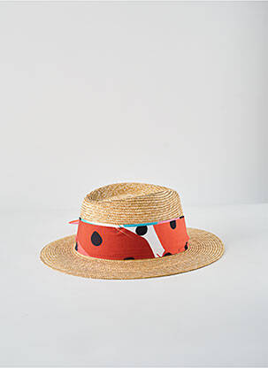 Chapeau imprimé fantaisie orange FLECHET unisexe