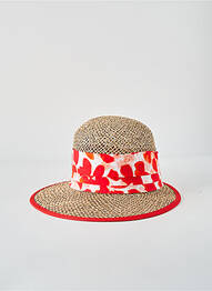 Chapeau tissage popeline rouge SEEBERGER femme