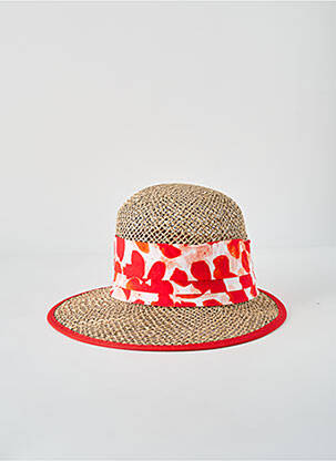 Chapeau imprimé fantaisie rouge SEEBERGER femme