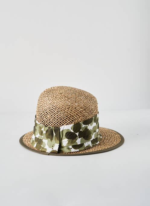 Chapeau imprimé fantaisie vert SEEBERGER femme