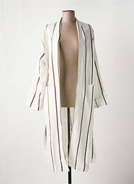 Manteau long coupe droite sans capuche beige O'MER femme