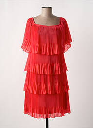 Robe mi-longue coupe fluide manches courtes rouge FRANK LYMAN femme