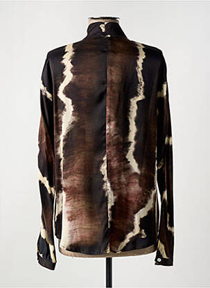 Chemisier coupe fluide manches longues marron LAUREN VIDAL femme