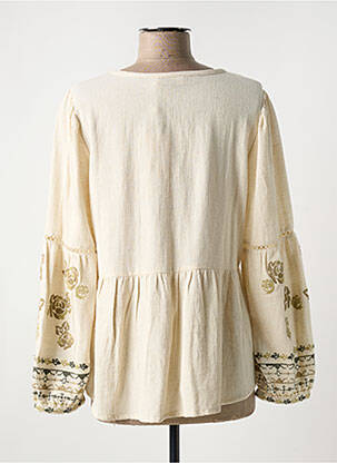 Blouse col rond manches longues beige CREAM femme
