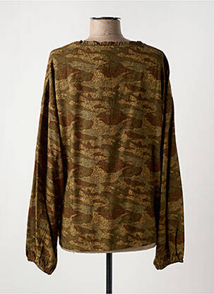Blouse col rond manches longues vert CREAM femme