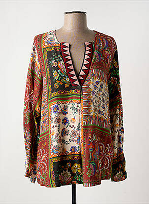 Blouse tissage popeline manches longues orange ALDOMARTINS femme