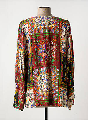 Blouse tissage popeline manches longues orange ALDO MARTIN'S femme