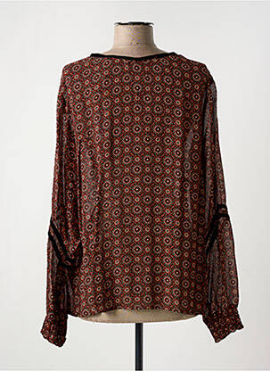 Blouse légère et transparente manches longues marron CREAM femme