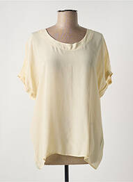 Top coupe fluide manches courtes jaune LAUREN VIDAL femme
