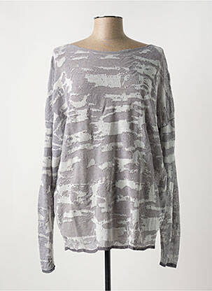Pull col bateau manches longues gris SARAH PACINI femme