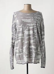 Pull col bateau manches longues gris SARAH PACINI femme