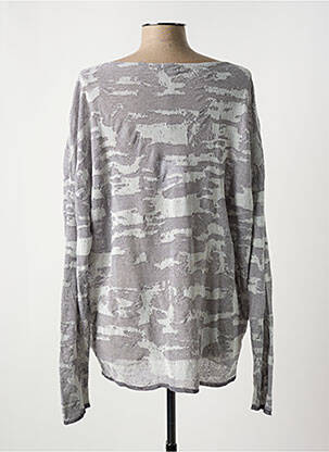 Pull col bateau manches longues gris SARAH PACINI femme