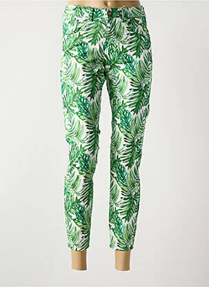Pantalon 7/8 tissage popeline taille normale vert CREAM femme
