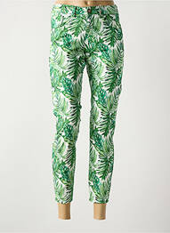 Pantalon 7/8 tissage popeline taille normale vert CREAM femme