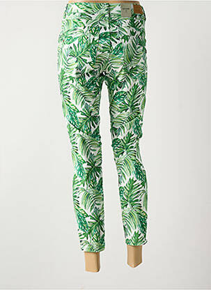 Pantalon 7/8 tissage popeline taille normale vert CREAM femme