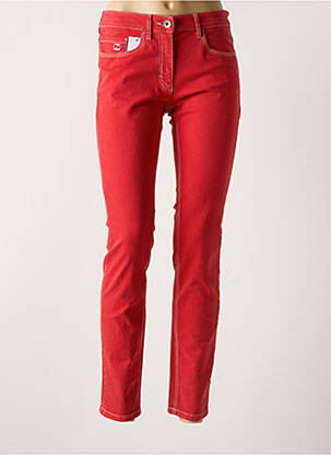 Jeans coupe slim stretch taille normale rouge ZERRES femme